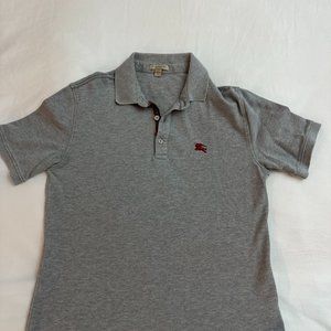 Men's Burberry Britt Monograf Gray & Plaid Polo Shirt